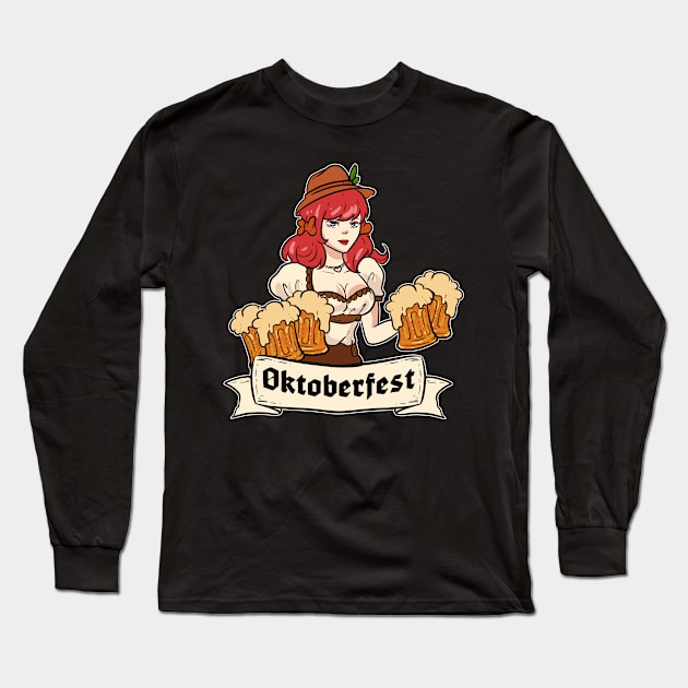 Oktoberfest Girl - For Beer Lovers Long Sleeve T-Shirt by RocketUpload